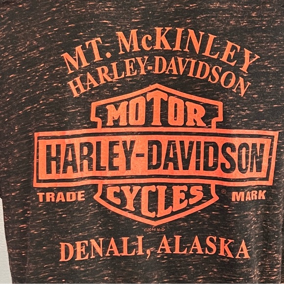 Harley Davidson Motorcycle HD Marbled Black and Orange Lightweight Shirt XL - Picture 4 of 10